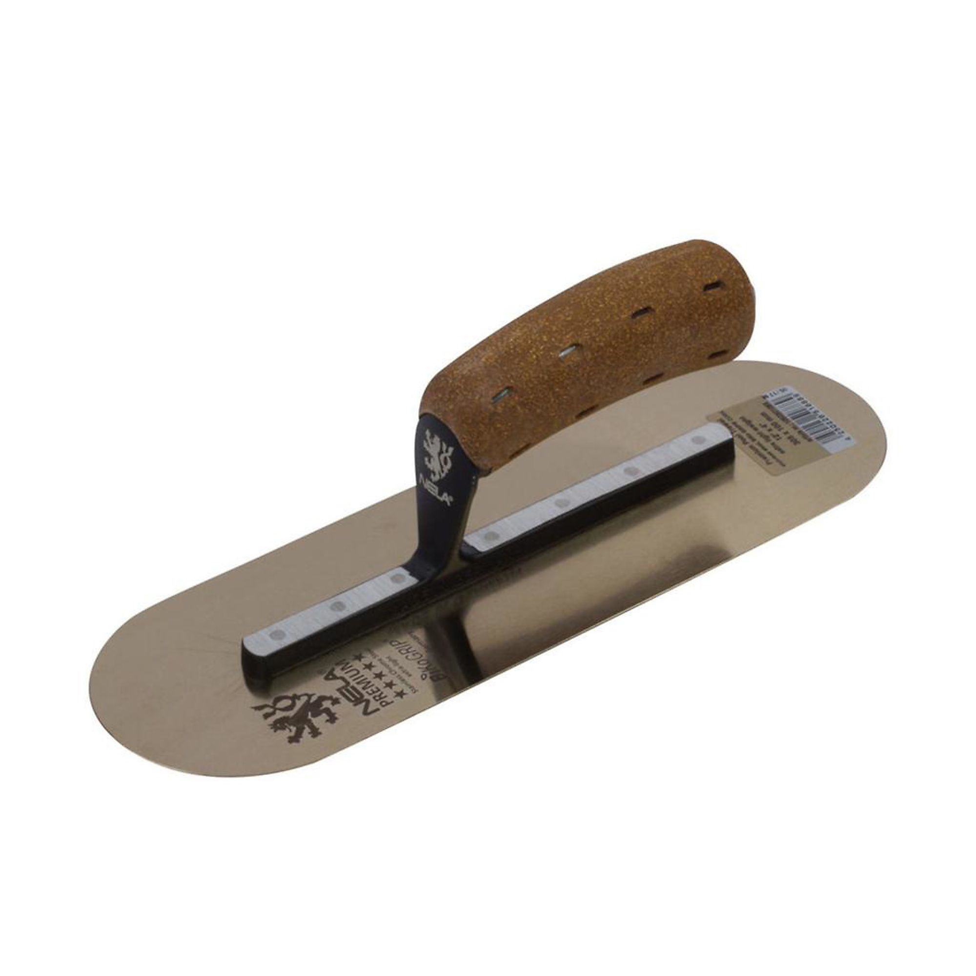 NELA Short Shank Stainless Steel Pool Trowel — 14.5in. x 4in., Cork Handle, Model# NELPT145